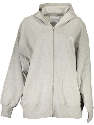 SUDADERA CON CREMALLERA CALVIN KLEIN MUJER GRIS