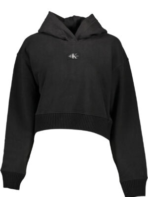 SUDADERA DE MUJER CALVIN KLEIN SIN CREMALLERA NEGRA