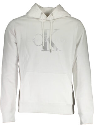 SUDADERA DE HOMBRE CALVIN KLEIN BLANCA SIN CREMALLERA