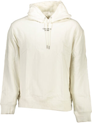SUDADERA DE HOMBRE CALVIN KLEIN BLANCA SIN CREMALLERA