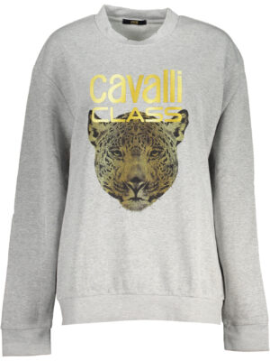 SUDADERA MUJER SIN CREMALLERA CAVALLI CLASS GRIS