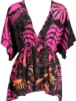 VESTIDO CORTO DESIGUAL MUJER NEGRO