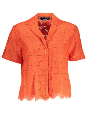 CAMISETA MANGA CORTA MUJER DESIGUAL NARANJA