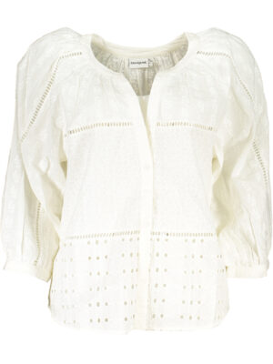 CAMISA MANGA LARGA MUJER DESIGUAL BLANCO