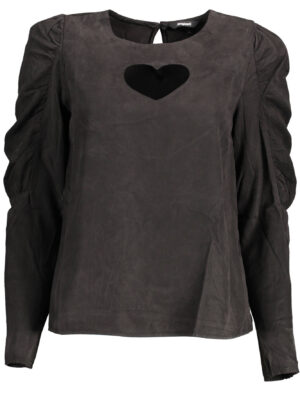 CAMISETA MANGA LARGA DESIGUAL MUJER NEGRO