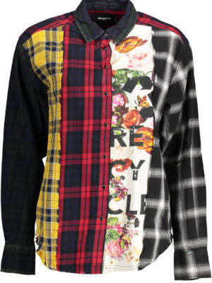 CAMISA DE MANGA LARGA DESIGUAL MUJER NEGRA