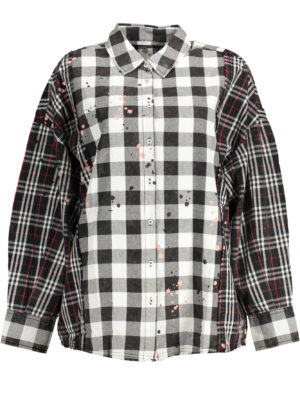 CAMISETA MANGA LARGA DESIGUAL MUJER NEGRO