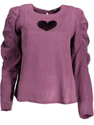 CAMISETA MANGA LARGA DESIGUAL MORADO MUJER