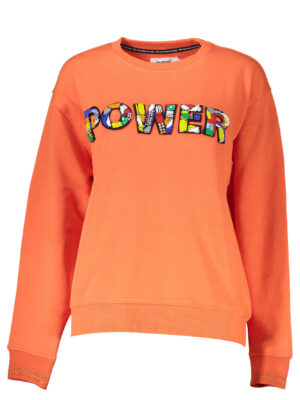 SUDADERA MUJER SIN CREMALLERA NARANJA DESIGUAL