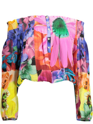 CAMISETA DE MANGA LARGA DESIGUAL MUJER ROSA