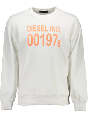 SUDADERA DIESEL BLANCA CON CREMALLERA PARA HOMBRE