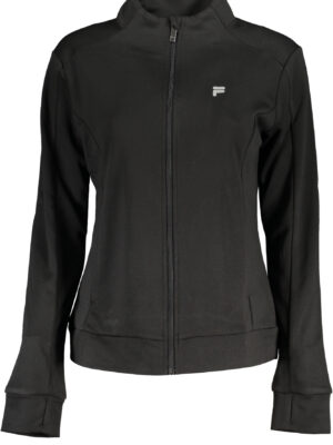 SUDADERA FILA MUJER NEGRA CREMALLERA