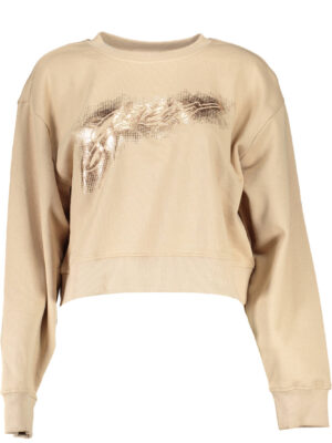 SUDADERA GUESS JEANS SIN CREMALLERA MUJER BEIGE