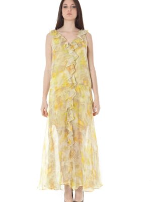 VESTIDO LARGO MUJER AMARILLO JOHN GALLIANO