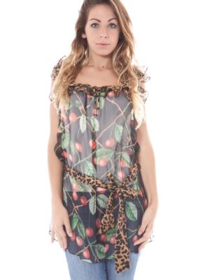 JOHN GALLIANO CAMISA MANGA CORTA MUJER NEGRO