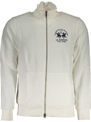 SUDADERA BLANCA CON CREMALLERA PARA HOMBRE LA MARTINA