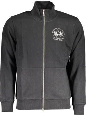 SUDADERA DE HOMBRE LA MARTINA NEGRA CON CREMALLERA