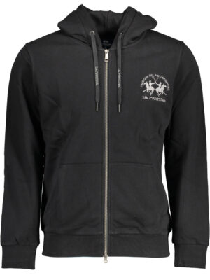 SUDADERA DE HOMBRE LA MARTINA NEGRA CON CREMALLERA