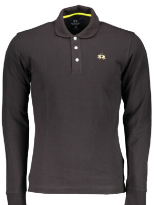 POLO MANGA LARGA HOMBRE NEGRO LA MARTINA