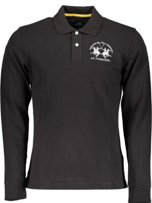POLO MANGA LARGA HOMBRE NEGRO LA MARTINA
