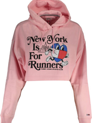 SUDADERA TOMMY HILFIGER ROSA MUJER SIN CREMALLERA