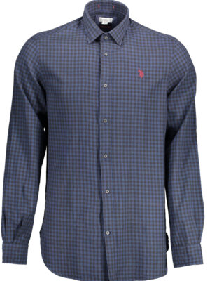 POLO ESTADOUNIDENSE DE MANGA LARGA PARA HOMBRE AZUL