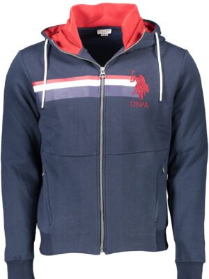 SUDADERA DE HOMBRE AZUL CON CREMALLERA US POLO