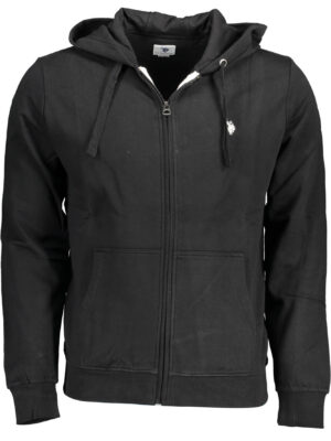 SUDADERA POLO US CON CREMALLERA HOMBRE NEGRO