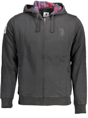 SUDADERA POLO US CON CREMALLERA HOMBRE NEGRO