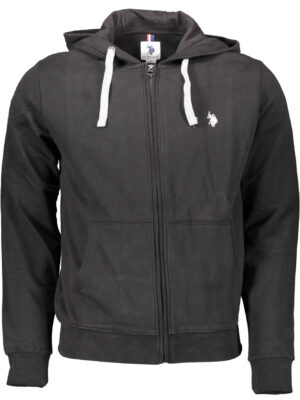 SUDADERA POLO US CON CREMALLERA HOMBRE NEGRO