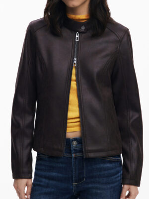 CHAQUETA MARRÓN DE MUJER DESIGUAL