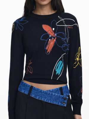 SUÉTER NEGRO DE MUJER DESIGUAL