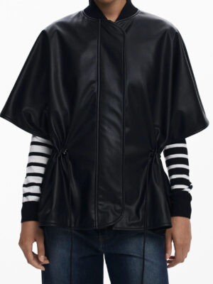 PONCHO DESIGUAL MUJER NEGRO