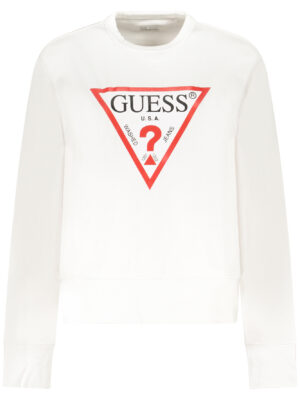 SUDADERA BLANCA CON CREMALLERA GUESS JEANS PARA MUJER