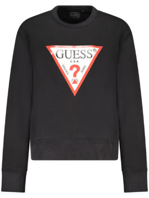 SUDADERA CON CREMALLERA NEGRA PARA MUJER GUESS JEANS
